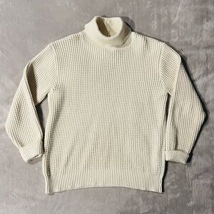 Aime Leon Dore New York White Waffle Turtleneck Sweater Men’s Size Medium